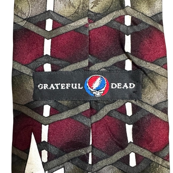 1996 Grateful Dead Wall Of Sound Third Set Tie Red Gray 100% Silk Made in USA - Picture 2 of 9